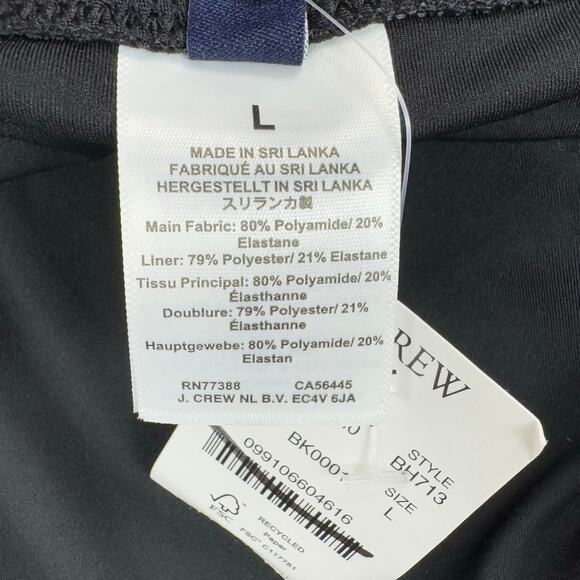 J Crew Factory Womens V-Neck Ruched One Piece Swimsuit Large Black - Picture 11 of 14